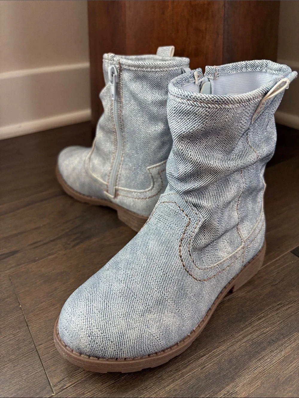 Carter’s Evie Slouch Boot, side zipper,rubber sole,heart,metallic,dressy,casual,